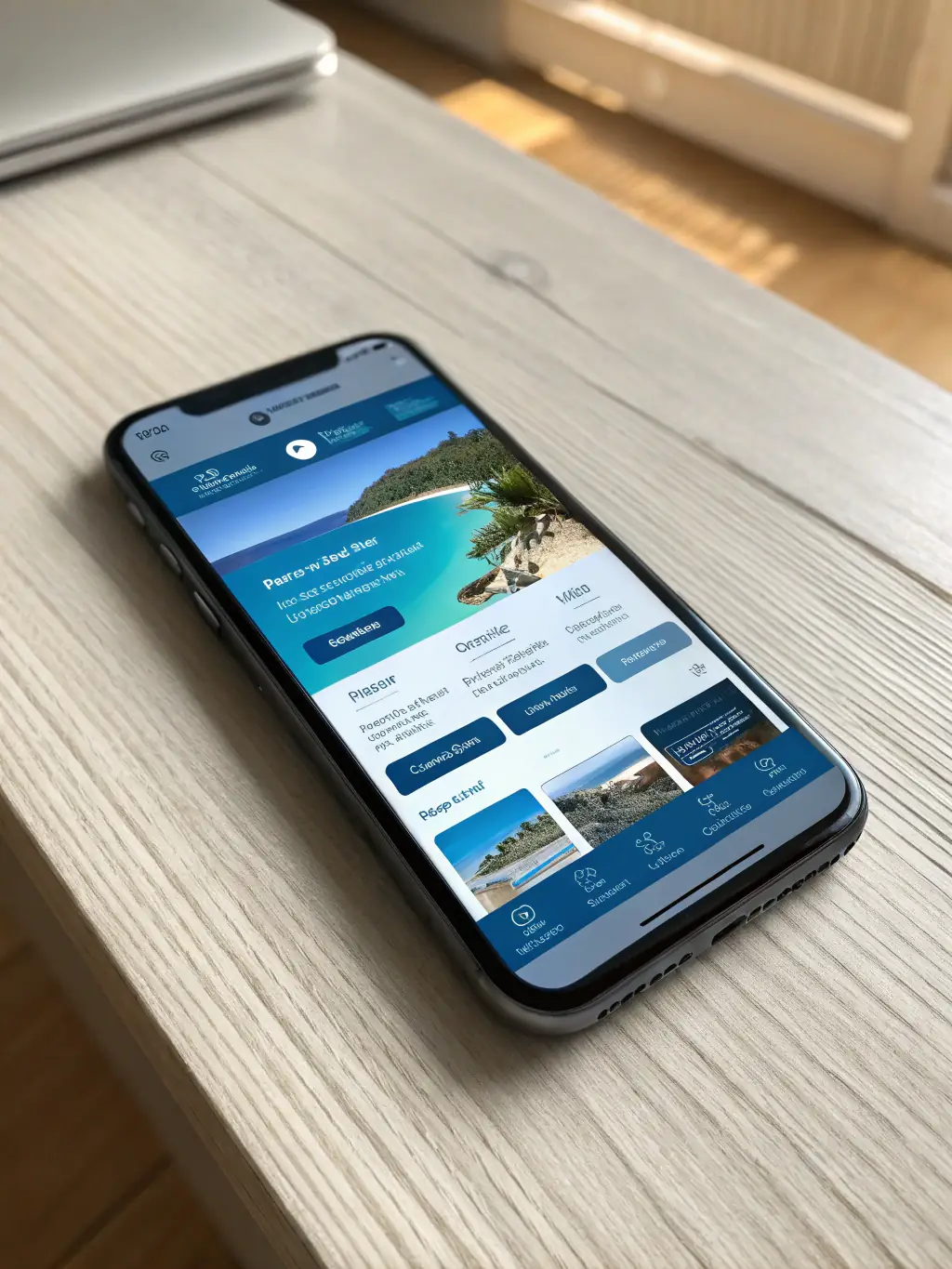 A mobile phone displaying a responsive website design, highlighting its adaptability to different screen sizes and devices.